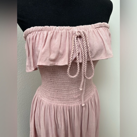 Jen’s Pirate Booty pink tiered strapless halter smocked ruffle Annabella dress - Picture 5 of 17